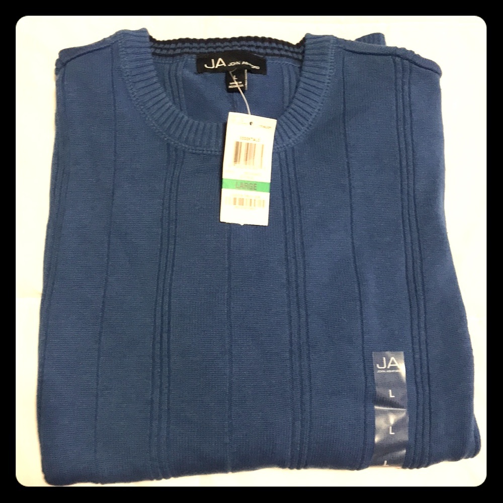 John Ashford Men's Crewneck Ribbed Sweater